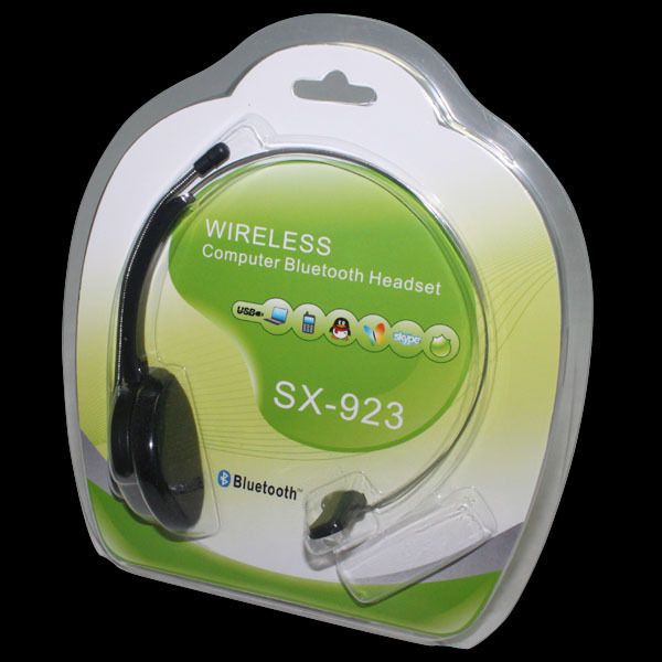 Wireless Bluetooth Headset Headphone USB Dongle for PC Skype Voip