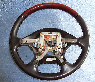 OEM Ford 03 06 Lincoln LS Black/Charcoal Wood Grain Steering Wheel