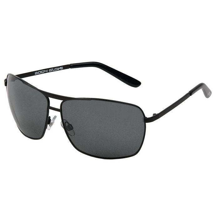 Body Glove Mens Edgewater Polarized Aviator S   Matte Black, Smoke