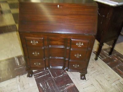 Mahogany Secretary Desk Refinished Rea dy Ball/Claw Feet Orig. Labels