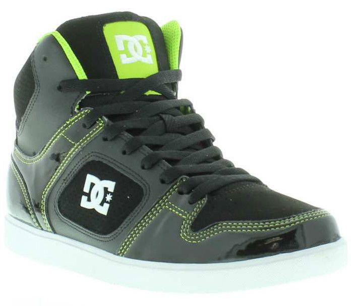 DC Genuine Union Hi Mens Trainer Black Soft Lime (BLL) Sizes UK 8   13