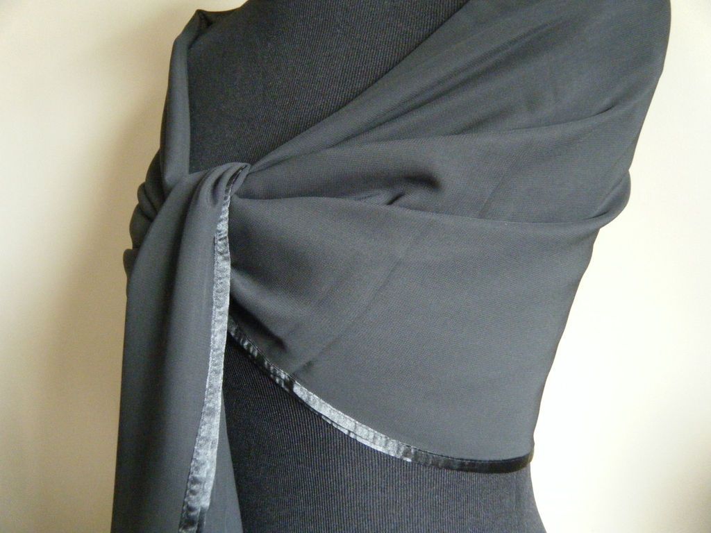 Chiffon Shawl   SATIN EDGE/Binding Wrap/Stole/Bol ero/Pashmina/T ippet