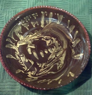 Colonial Williamsburg Restoration Brown & Yellow Slipware Pottery Bowl