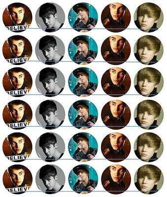 30 Precut Mixed 1 JUSTIN BIEBER Bottle Cap Images for Pendants