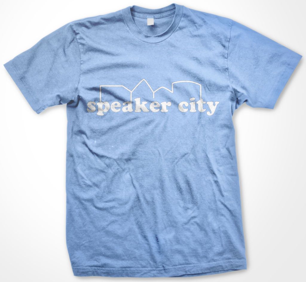 Speaker City Old School Skyscraper Lining Funny Movie Tees Womens