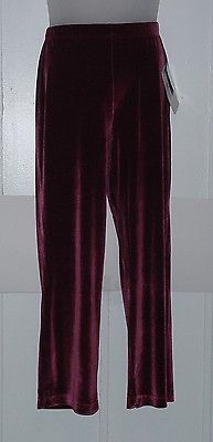 Bob Mackie Stretch Velvet Pull on Pants Size M Ruby Red