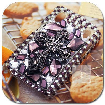 Gothic Cross Bling Hard Skin Case Back Cover ZTE Skate V960 / Orange