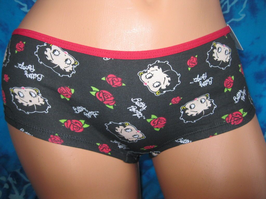 Boop Red & Black Tattoo Roses Flowers Hipster Boyshorts Panties S 5