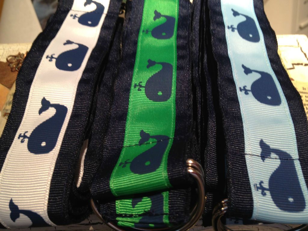 BOUTIQUE Preppy UNISEX KIDS Nautical WHALES Grosgrain Ribbon Belt 1.5