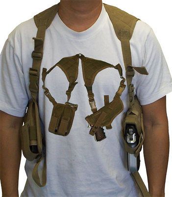 Cross Draw Shoulder Pistol Gun Holster   OD Green