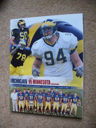 2005 UNIV OF MICHIGAN VS MINNESOTA FOOTBALL PROGRAM