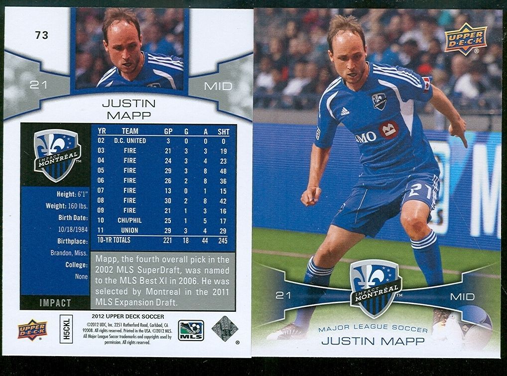 MONTREAL IMPACT BORN IN BRANDON MISSISSIPPI 2 JUSTIN MAPP SOCCER 2012