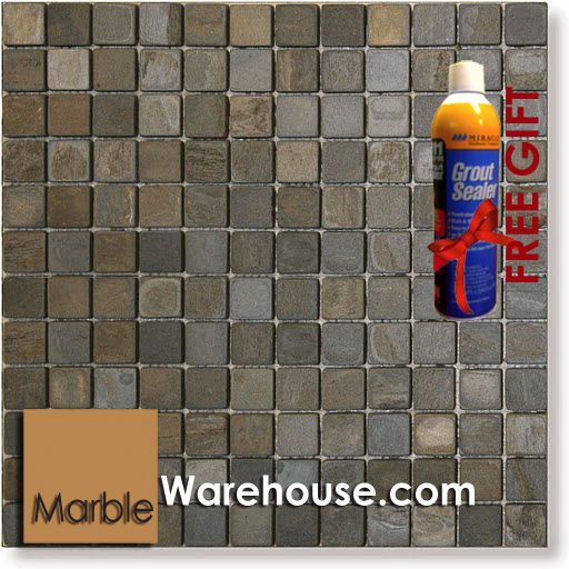 12X12 California Gold Slate Tile & Stone Mosaic Sheet for Flooring