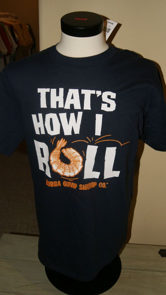 NWTS THATS HOW I ROLL BUBBA GUMP SHRIMP CO. T SHIRT NAVY L XL XXL