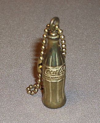 Vintage Coca Cola Miniature Gold Bottle Keychain