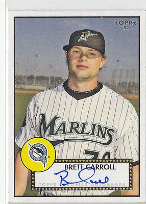 2007 BRETT CARROLL MARLINS TOPPS 52 RETRO AUTO 52724