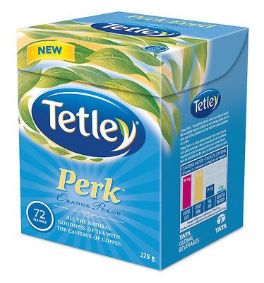 TETLEY PERK ORANGE PEKOE TEA 72 BAGS TEABAGS 225g DISCONTINUED OOP