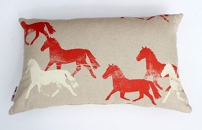 NEW BRUMBY HORSE RED ON RAW KIDS BED CUSHION COVER DECORATIVE SOFA