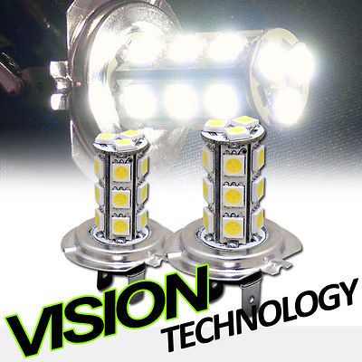 2pc White H7 18x 5050 SMD LED Car Bumper Fog/Driving Light Lamp Bulbs