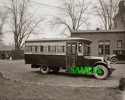 1920s WASHINGTON RAILWAY ELECTRIC BUS PHOTO