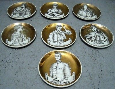 FORNASETTI ITALY SEVEN BUCCIARELLI COASTERS OPERA MID CENTURY MODERN