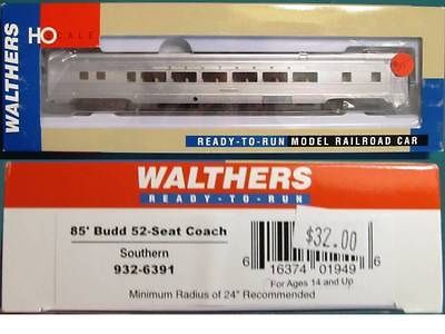 WALTHERS 85 SOUTHERN BUDD 52 SEAT COACH CAR SOU SOUTHERN