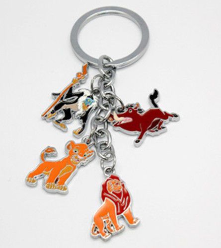 The Lion King Movie Simba Pumbaa Rafiki 4 Figure Metal Keychain