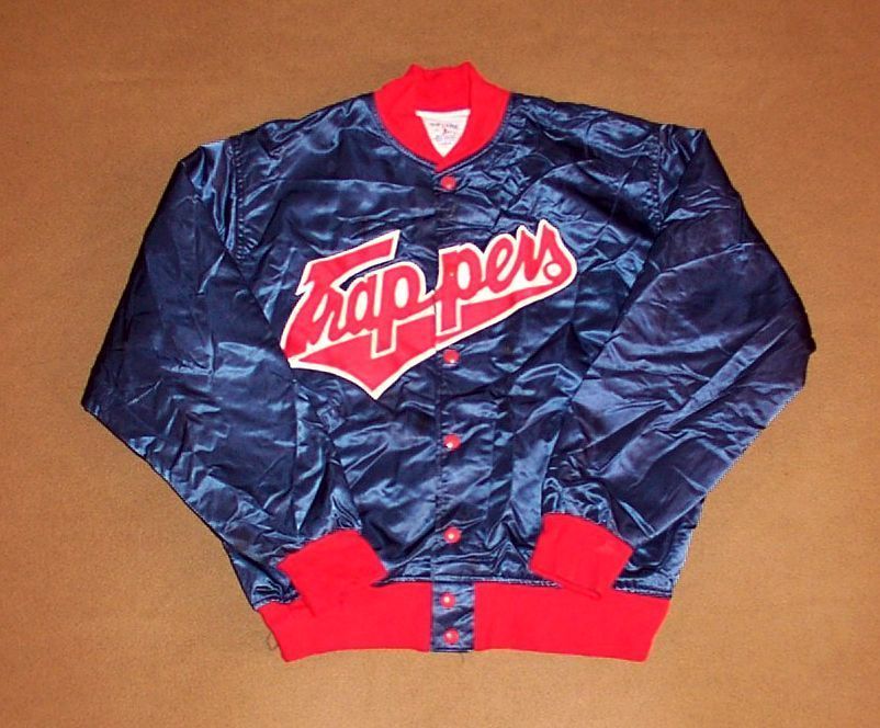 VINTAGE Salt Lake City Trappers JACKET Baseball FELCO Large GAME WORN