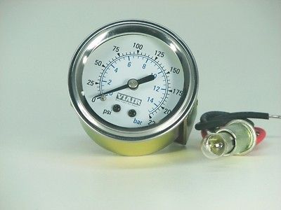 Viair 220 Psi Single Needle 2 DIA White Face Gauge Air Ride