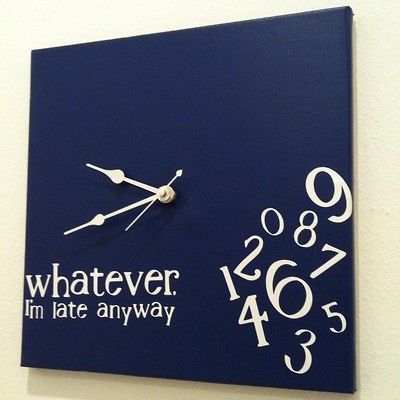 Whatever, Im late anyway Clock Navy/white