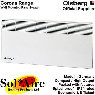 Corona Electric Panel Heater Wall Mounted Bathroom / Splashproof