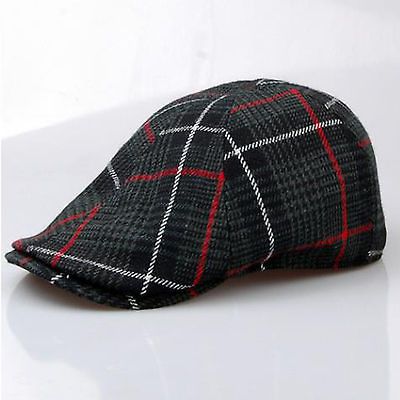 New Tartan Checkered Pattern Hunting Cap Newsboy Golf Driving Cabbie