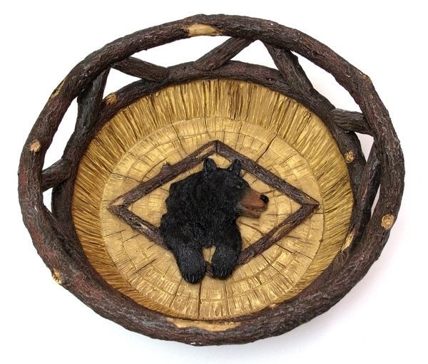 SALE~BLACK BEAR Bowl Dish Rustic Lodge Cabin ADIRONDACK