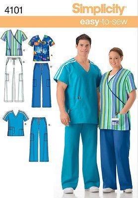 Simplicity pattern 4101 Misses & Mens Plus Size Scrubs