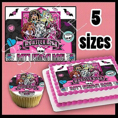 Monster high Edible Cake & Cupcakes Topper image SHEET picture photo