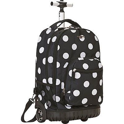 Rockland Luggage Sedan 19 Rolling Backpack   Black Dot