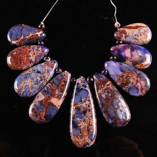 g0144 Dyed variscite pendant beads set