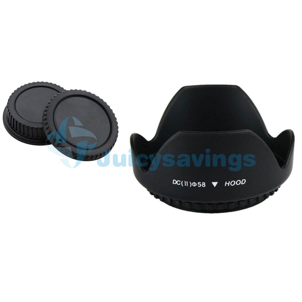 LENS CAP+58mm FLOWER LENS HOOD FOR CANON EOS 7D 10D 20D 30D 5D 60D