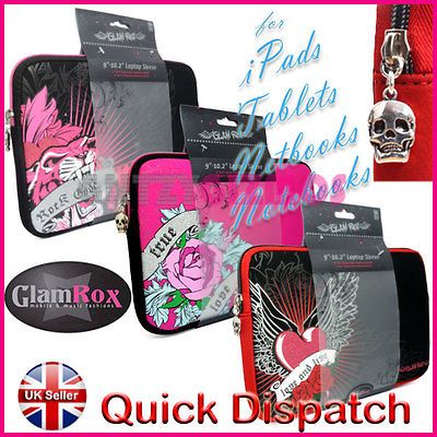 GLAMROX 9 10.2 TABLET NOTEBOOK NEOPRENE CARRY CASE COVER SLEEVE BAG