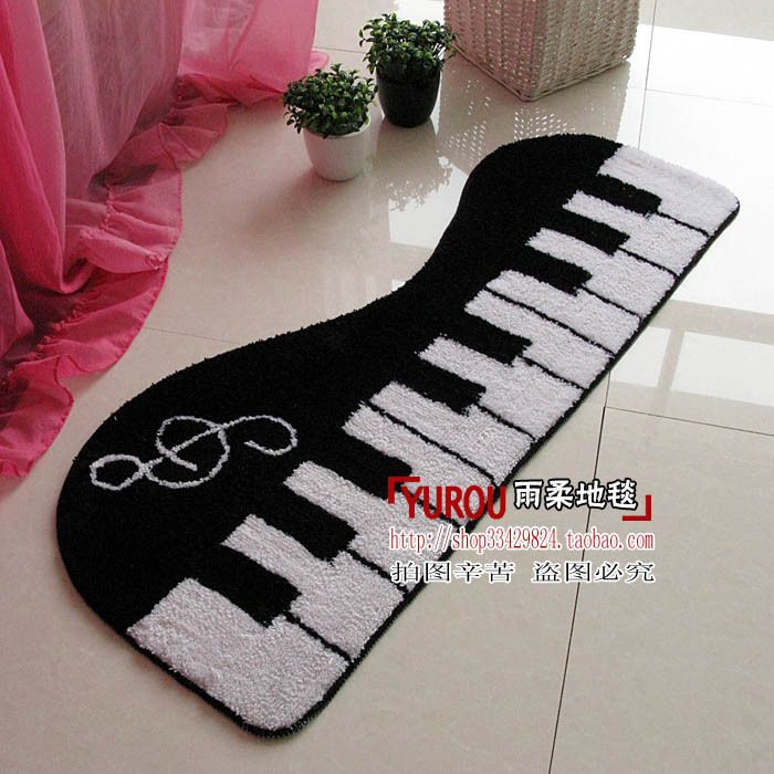 Music Notes striped Doormat Mat Pad Small Carpet tile irregular shape