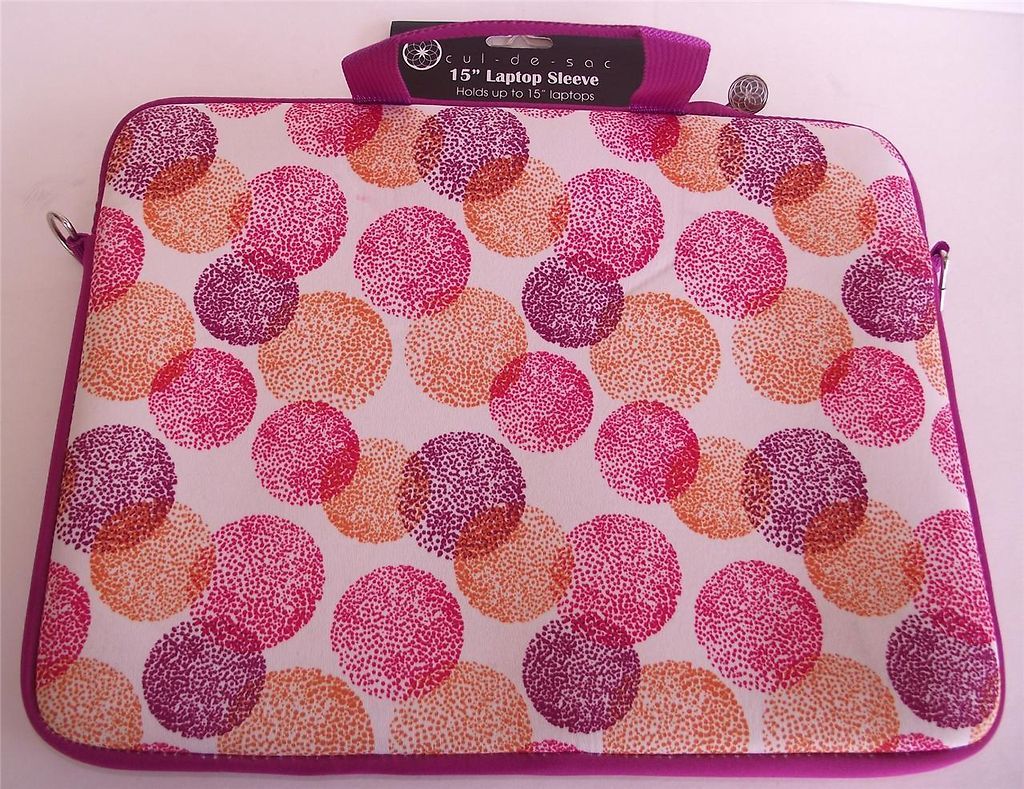 Purple Orange 15 Neoprene Computer Slim Sleeve Laptop Case Polka Dots