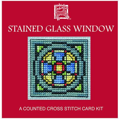 Stained Glass Window Cross Stitch Card Kit from Textile Heritage