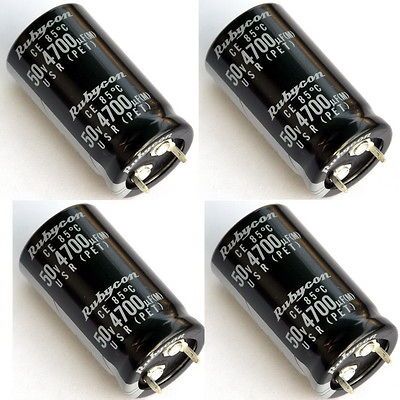 4x Japan RUBYCON 4700uF / 50V Electrolytic Capacitors.