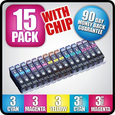 15 COLOR INK FOR CANON & CLI 8 CLI8 CLI 8C CLI 8M CLI 8Y CLI 8PC CLI