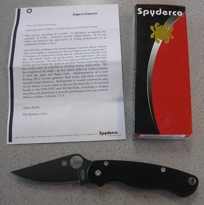 BRAND NEW Spyderco BLACK Paramilitary 2 II C81GPBK2 CPM S30V Folding