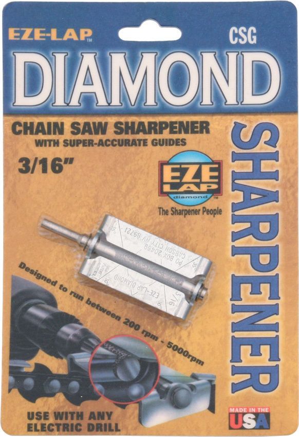 EZE Lap Knife Sharpeners Diamond Chain Saw File 3/16 W/Guide New