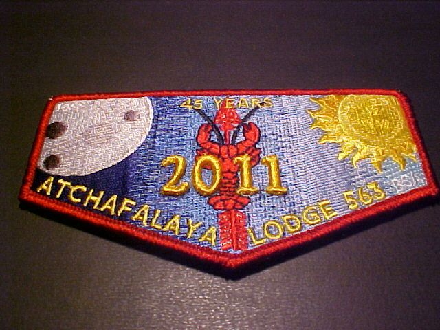 OA ATCHAFALAYA LODGE 563 S 2011 45th ANN FLAP MINT