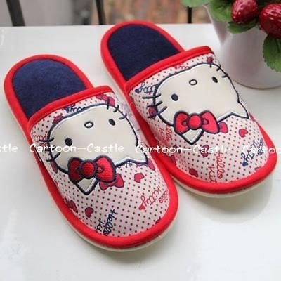 HelloKitty Indoor Floss Slippers Babouches Pantofles