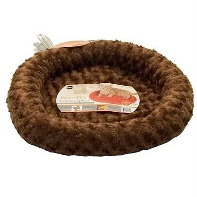 Heated Thermo Kitty Fashion Splash Cat Dog Bed Mocha KH3601