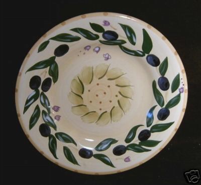 HD Designs Sunflower Center Olives Rim Salad Plate